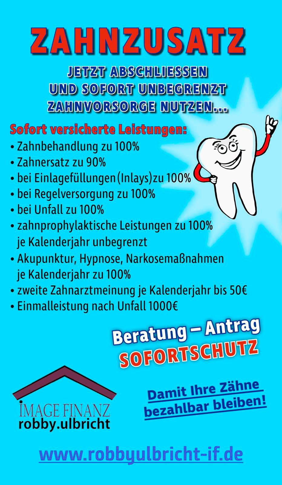 Imagefinanz Robby Ulbricht Zahnzusatzversicherung